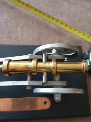 Maqueta cañón bronce con peana