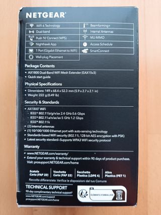 (PRECINTADO) Extensor WiFi Mesh NETGEAR AX1800