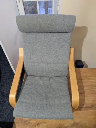 Sillón Relax Ikea Gris de tela y madera
