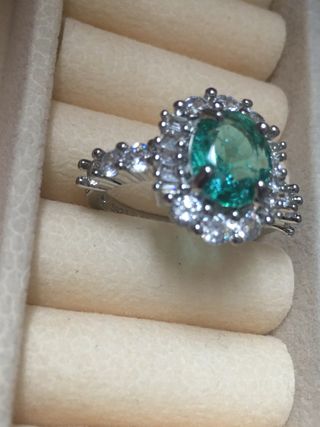 Anillo Plata 925 con Piedra Verde