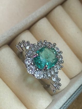 Anillo Plata 925 con Piedra Verde