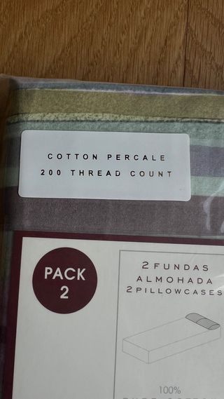 2 Fundas Almohada “Zara Home” Algodón Percale