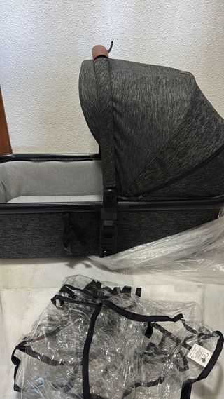 Capazo Carrito Bebé Gris Melange