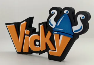 Logo 3D VICKY EL VIKINGO | Decoración Colección