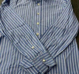 Camicia da uomo a righe blu e bianche - Benetton