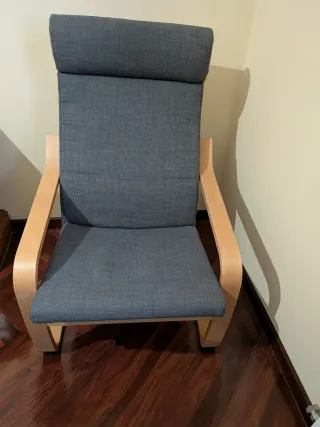 Sillón Relax Ikea Madera y tela Gris