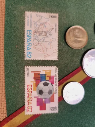 Colección monedas y sellos Mundial 82 España