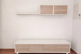 Conjunto Muebles Salón Blanco y Madera