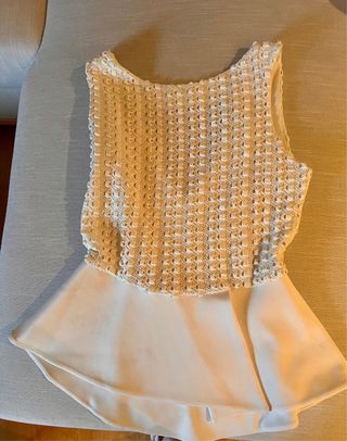 Top Zara volante blanco