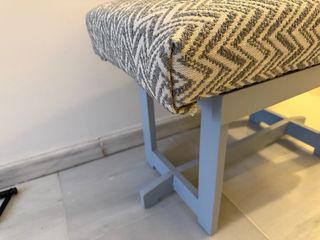Banqueta de madera restaurada