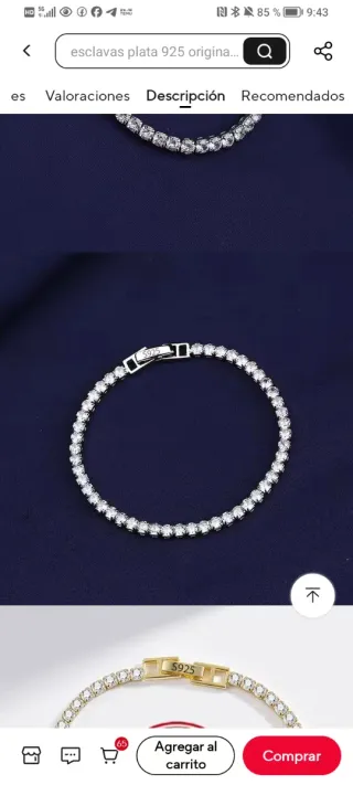 Pulsera plata circonita