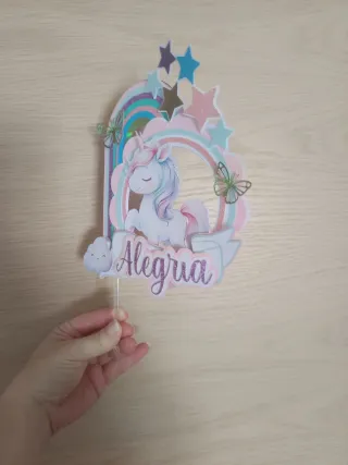 Topper personalizado unicornio Alegria