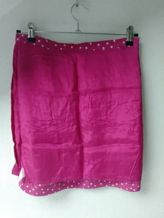 Falda lunares fucsia y blanco