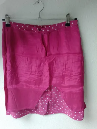 Falda lunares fucsia y blanco