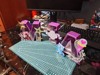 Letras 3D personalizadas con luces