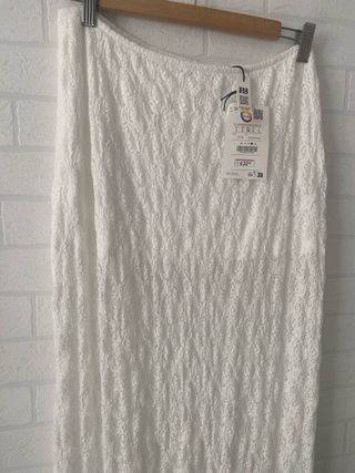 Falda larga blanca Pull&Bear Talla L