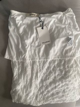 Falda larga blanca Pull&Bear Talla L