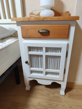 2 Mesitas  madera y cristal