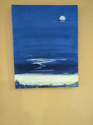 Set 3 Quadri Olio Mare Blu