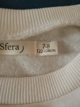 Vestido Sfera Niña 7-8 Años Dorado y Blanco