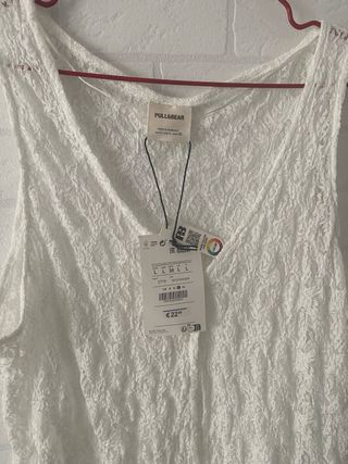 Chaleco encaje blanco Pull&Bear Talla L