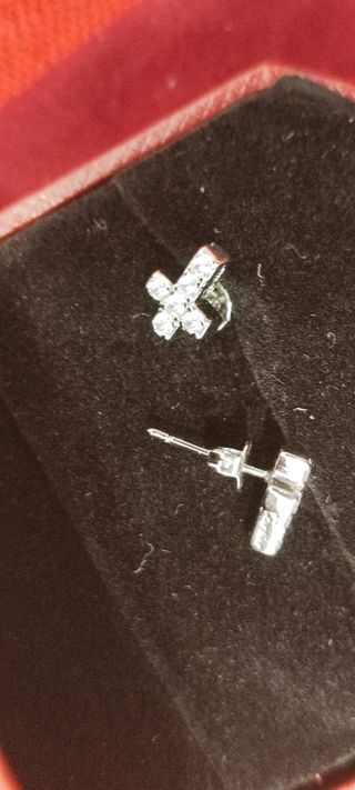 Pendientes Plata Cruz Cartier