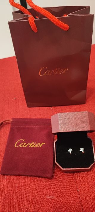 Pendientes Plata Cruz Cartier