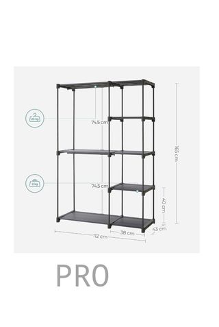 Armario de Ropa, Perchero, Burro Ropa, 112 x 43 x 165 cm