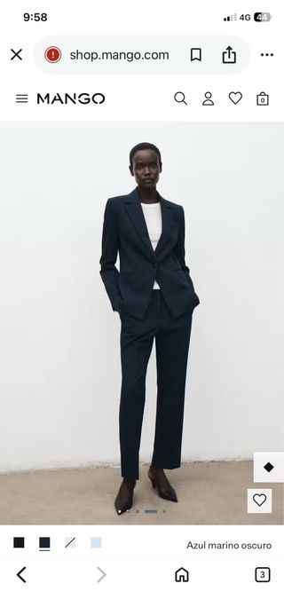 Traje Mango Azul Marino Chaqueta y Pantalón