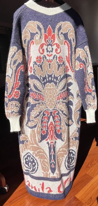 Manila Grace Cardigan Beige/Blu