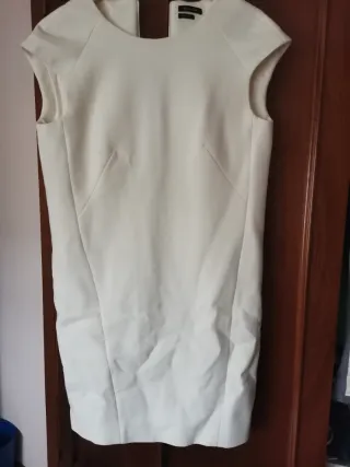 Vestido Massimo Dutti blanco roto viscosa
