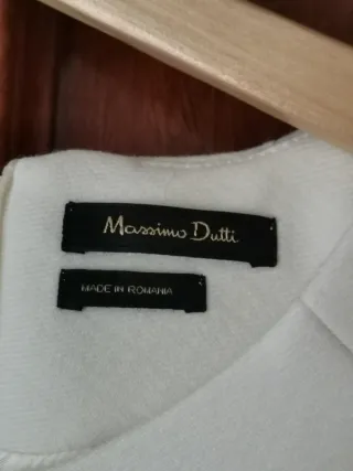 Vestido Massimo Dutti blanco roto viscosa