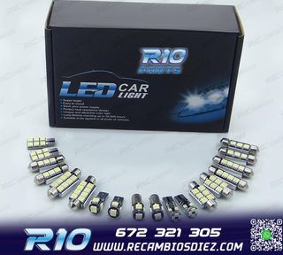 KIT 13 BOMBILLAS LED INTERIOR PARA SEAT LEON MK2 1 P 1P1 05-