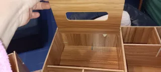 2 Porta oggetti da scrivania in legno