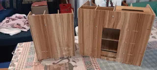 2 Porta oggetti da scrivania in legno