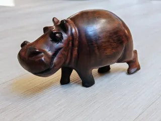 Statuetta Ippopotamo in legno