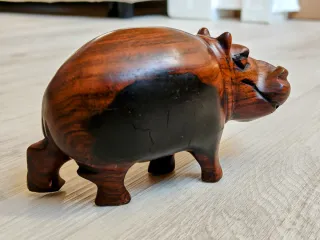 Statuetta Ippopotamo in legno