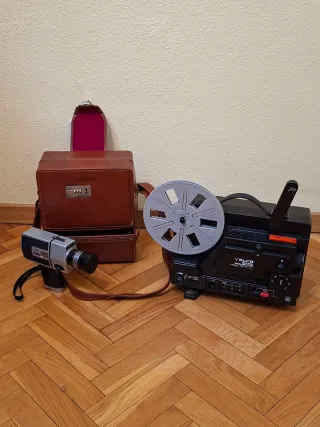 Proyector YELCO Super 8mm + Cámara + Pantalla