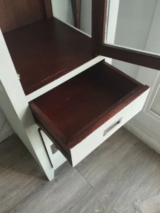 Vitrina de cristal y madera