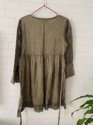 Vestido Boho Illusion Talla S Verde Oliva