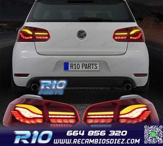 PILOTOS FULL LED VW GOLF 6 LIGHT BAR OLED DINAMICOS ROJO OSC