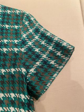 Vestido Carolina Herrera Cuadros Verde