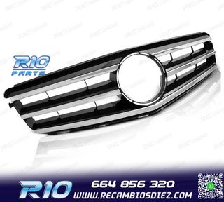 PARRILLA MERCEDES CLASE C W204 S204 07-14 NEGRO CROMADO