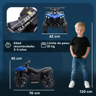 Quad eléctrico infantil azul