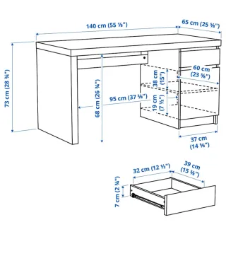 Escritorio Ikea MALM madera