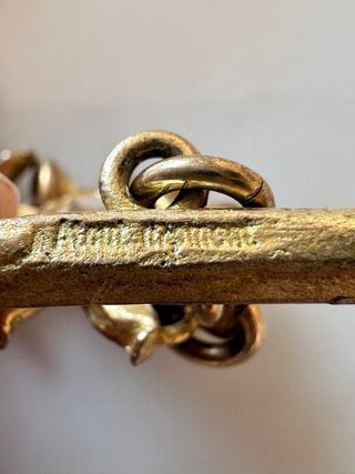 Braccialetto vintage sole cristalli dorato firmato