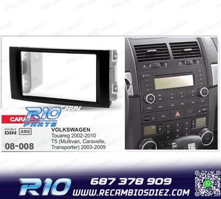 MARCO NEGRO RADIO 2-DIN PARA VOLKSWAGEN VW TOUAREG 02-10 T5