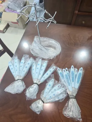 Set Posate Blu e Argento