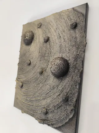 Cuadro Textura Planetas Dorado