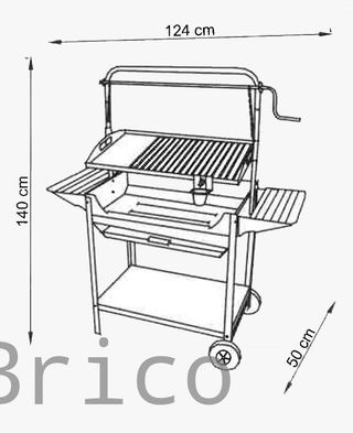 Barbacoa Premium Acero Inoxidable 140x50x124 cm TROIA CX BR - Orework
